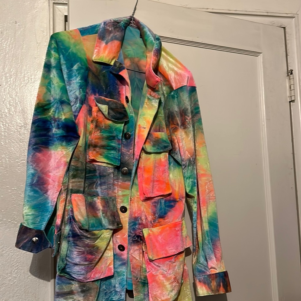 Little black diamond tie die jacket